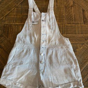 Shorts Overalls - Conductor Pinstripe